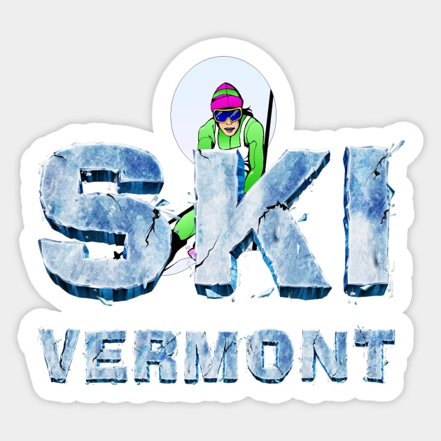 Ski Vermont Sticker by teepossible